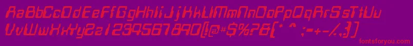 MagcardsskItalic Font – Red Fonts on Purple Background
