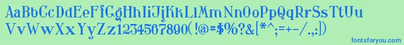 Waschkueche Font – Blue Fonts on Green Background