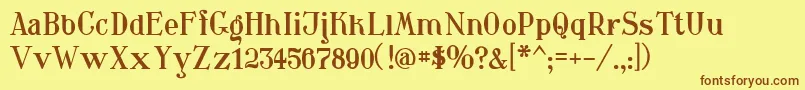 Waschkueche Font – Brown Fonts on Yellow Background