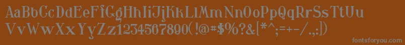 Waschkueche-Schriftart – Graue Schriften auf braunem Hintergrund