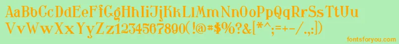 Waschkueche Font – Orange Fonts on Green Background