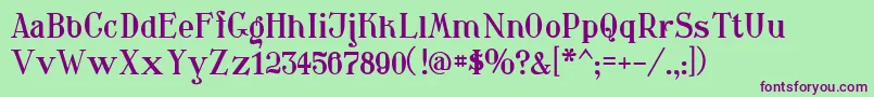 Waschkueche Font – Purple Fonts on Green Background