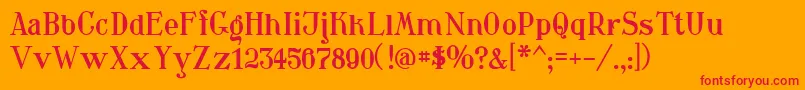 Waschkueche Font – Red Fonts on Orange Background