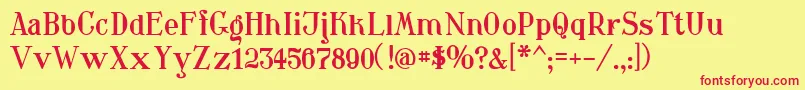 Waschkueche Font – Red Fonts on Yellow Background