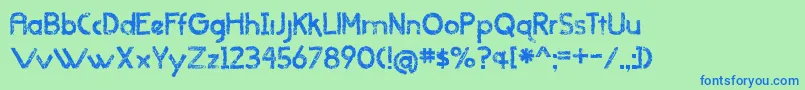 WhenItRainsOldVersion Font – Blue Fonts on Green Background