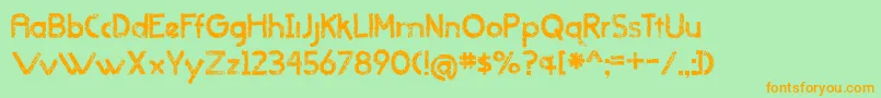 WhenItRainsOldVersion Font – Orange Fonts on Green Background