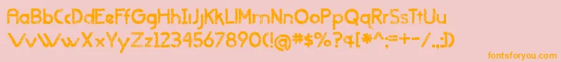 WhenItRainsOldVersion Font – Orange Fonts on Pink Background