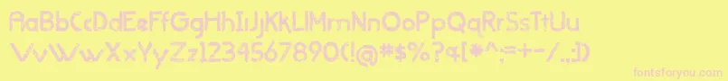 WhenItRainsOldVersion Font – Pink Fonts on Yellow Background