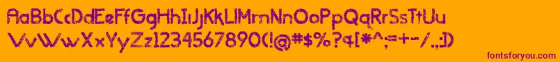 WhenItRainsOldVersion Font – Purple Fonts on Orange Background