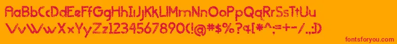 WhenItRainsOldVersion Font – Red Fonts on Orange Background