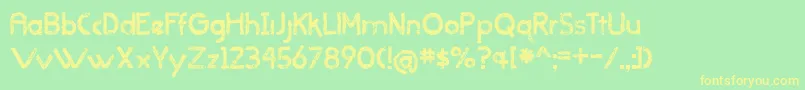 WhenItRainsOldVersion Font – Yellow Fonts on Green Background