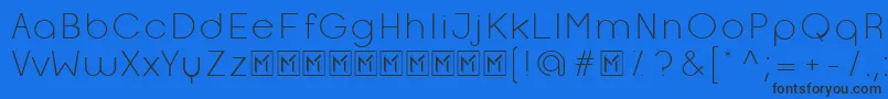 OpificioLight Font – Black Fonts on Blue Background
