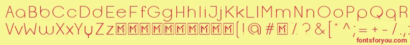 OpificioLight Font – Red Fonts on Yellow Background