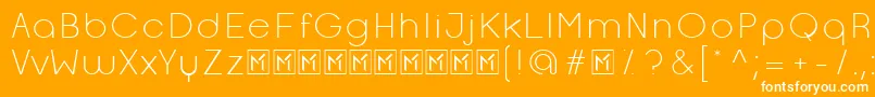 OpificioLight-Schriftart – Weiße Schriften auf orangefarbenem Hintergrund