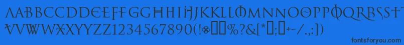 LelfNoirDuMalNormal Font – Black Fonts on Blue Background