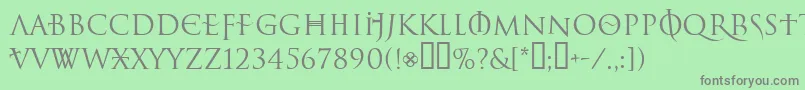 LelfNoirDuMalNormal Font – Gray Fonts on Green Background