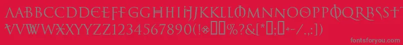 LelfNoirDuMalNormal Font – Gray Fonts on Red Background