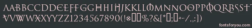 フォントLelfNoirDuMalNormal – 黒い背景にピンクのフォント