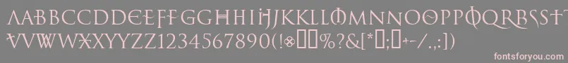 フォントLelfNoirDuMalNormal – 灰色の背景にピンクのフォント