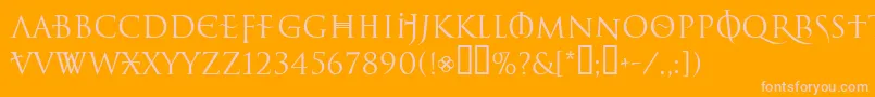 フォントLelfNoirDuMalNormal – オレンジの背景にピンクのフォント