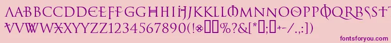 フォントLelfNoirDuMalNormal – ピンクの背景に紫のフォント