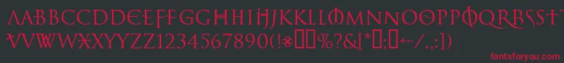 LelfNoirDuMalNormal Font – Red Fonts on Black Background