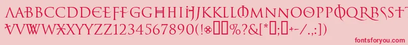 LelfNoirDuMalNormal-Schriftart – Rote Schriften auf rosa Hintergrund