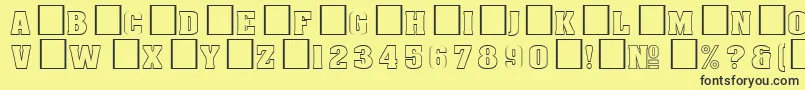 DgAachenoutlineNormal Font – Black Fonts on Yellow Background