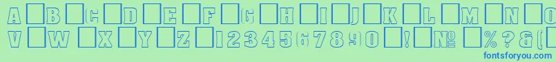 DgAachenoutlineNormal Font – Blue Fonts on Green Background