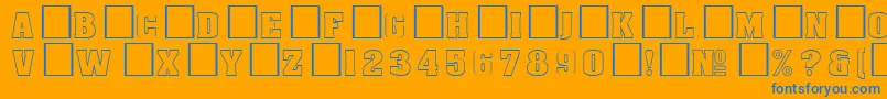 DgAachenoutlineNormal Font – Blue Fonts on Orange Background