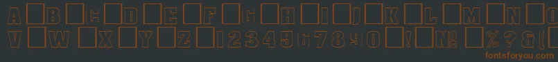 Шрифт DgAachenoutlineNormal – коричневые шрифты на чёрном фоне