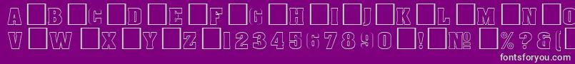 DgAachenoutlineNormal Font – Green Fonts on Purple Background