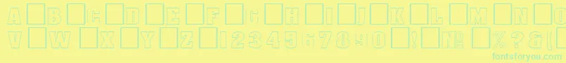 DgAachenoutlineNormal Font – Green Fonts on Yellow Background