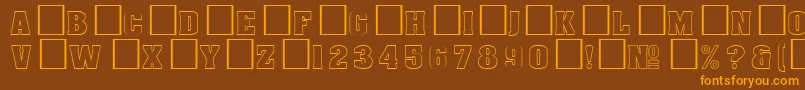 DgAachenoutlineNormal Font – Orange Fonts on Brown Background