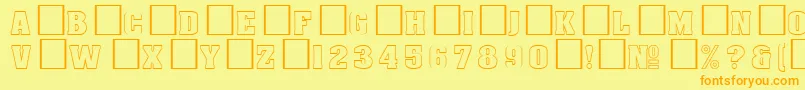 DgAachenoutlineNormal Font – Orange Fonts on Yellow Background