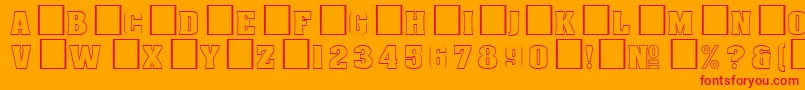 DgAachenoutlineNormal Font – Red Fonts on Orange Background