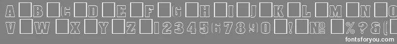 フォントDgAachenoutlineNormal – 灰色の背景に白い文字