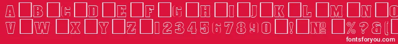 Шрифт DgAachenoutlineNormal – белые шрифты на красном фоне