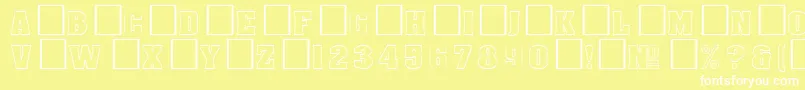 フォントDgAachenoutlineNormal – 黄色い背景に白い文字