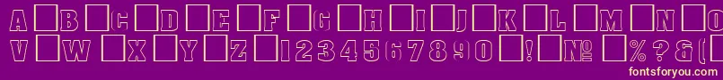 DgAachenoutlineNormal-Schriftart – Gelbe Schriften auf violettem Hintergrund