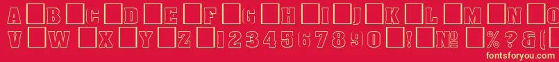 DgAachenoutlineNormal Font – Yellow Fonts on Red Background