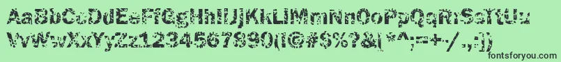 Funky05Bold Font – Black Fonts on Green Background