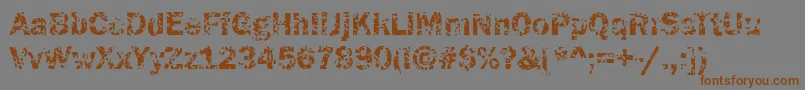 Funky05Bold Font – Brown Fonts on Gray Background