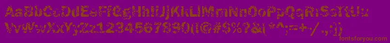 Funky05Bold-Schriftart – Braune Schriften auf violettem Hintergrund