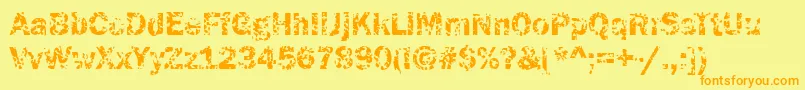 Funky05Bold Font – Orange Fonts on Yellow Background