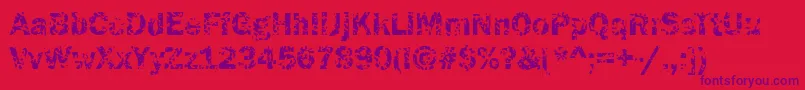 Funky05Bold Font – Purple Fonts on Red Background