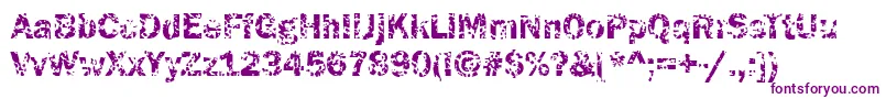 Funky05Bold-Schriftart – Violette Schriften auf weißem Hintergrund