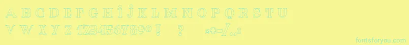 フォントTheRedHorse – 黄色い背景に緑の文字