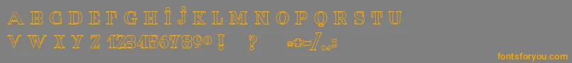 フォントTheRedHorse – オレンジの文字は灰色の背景にあります。