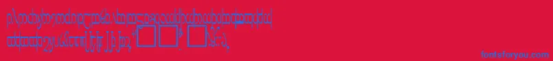 フォントTengwarVer.5 – 赤い背景に青い文字